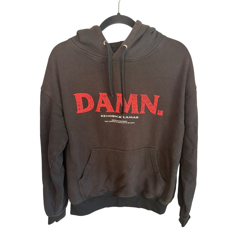 Kendrick Lamar DAMN Tour Hoodie TDE Black Red Mandala Graphic Mens Large
